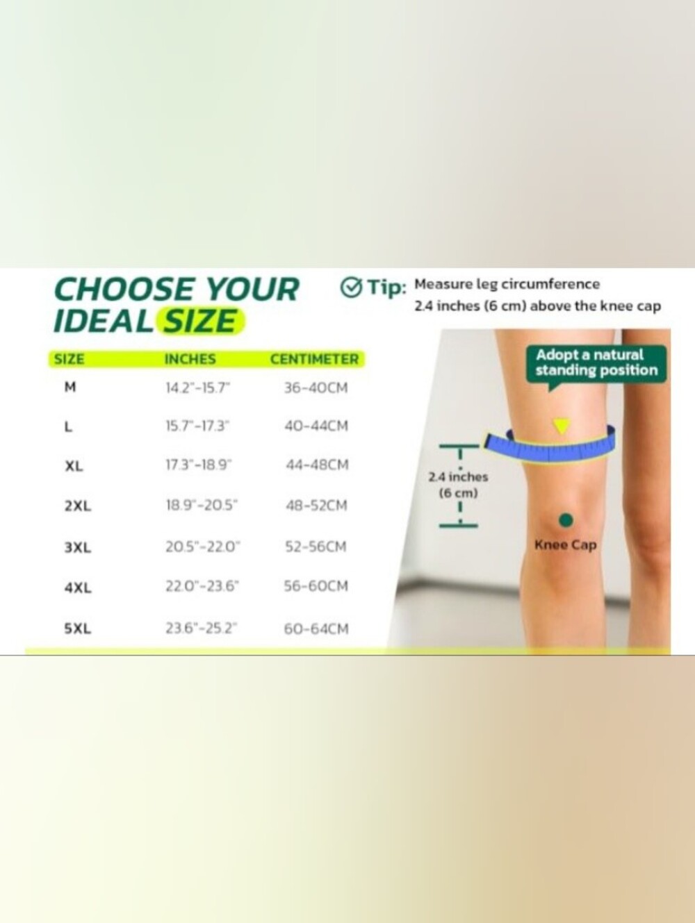 AOFIT Adjustable Knee Brace Support w/ Side Springs Black Green 3XL NEW - Picture 2 of 4